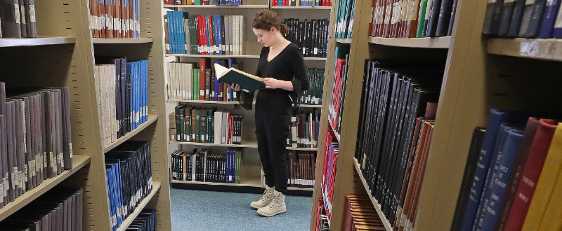 image of person in library